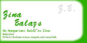 zina balazs business card